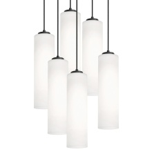 AFX Lighting, Inc. LEOP0412MBBKRND6 - Leo 6 Light Round Pendant,120V,60W,BK