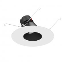 Nora NPRLV-56RSLA27XBMPW - 5"/6" Pearl 12V LED Round Adjustable Slot Retrofit, 1000lm / 10W, 2700K, Black Reflector /