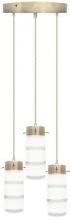 Westgate MFG C1 LCFB-3LR-MCT5 - TRIPLE PENDANT INTEGRATED LED WITH FROSTED ETCHED GLASS SHADES, ROUND CONFIG, 36W 2430lm