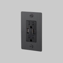 Buster and Punch NSC-093813 - 1G DUPLEX OUTLET / USB A + C / CROSS / WITHOUT LOGO / SMOKED BRONZE