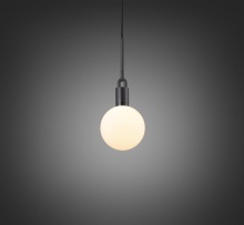 Buster and Punch NFP-873189 - FORKED PENDANT / LINEAR / GLOBE / OPAL / MEDIUM / GUN METAL