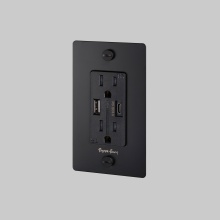 Buster and Punch NSK-023409 - 1G DUPLEX OUTLET / USB A + C / CROSS / WITH LOGO / BLACK