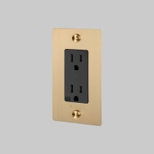 Buster and Punch NSK-053420 - 1G DUPLEX OUTLET / CROSS / WITH LOGO / BRASS