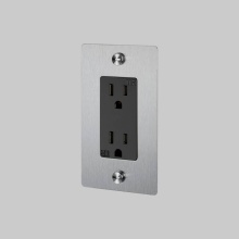 Buster and Punch NSK-073422 - 1G DUPLEX OUTLET / CROSS / WITH LOGO / STEEL