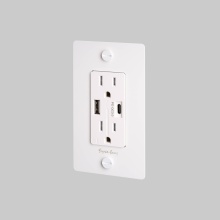 Buster and Punch NSK-143413 - 1G DUPLEX OUTLET / USB A + C / CROSS / WITH LOGO / WHITE