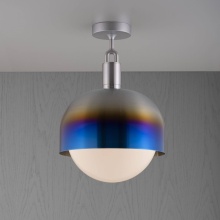 Buster and Punch NFC-893231 - FORKED CEILING / LINEAR / SHADE / GLOBE / OPAL / LARGE / BURNT STEEL
