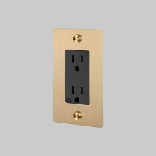Buster and Punch NSC-053808 - 1G DUPLEX OUTLET / CROSS / WITHOUT LOGO / BRASS