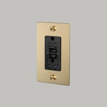 Buster and Punch NSK-053506 - 1G DUPLEX OUTLET / GFCI / CROSS / WITH LOGO / BRASS