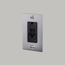 Buster and Punch NSK-073507 - 1G DUPLEX OUTLET / GFCI / CROSS / WITH LOGO / STEEL