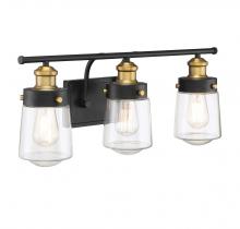 Savoy House 8-2069-3-51 - Macauley 3-Light Bathroom Vanity Light in Vintage Black with Warm Brass