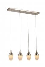 Worldwide Lighting Corp W33836C28 - droplet 10-Watt Polished Chrome Finish Integrated LEd Clear Kitchen Island Linear Pendant Light 3000