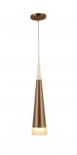Worldwide Lighting Corp W33847MG6 - Pinnacle 12-Watt Matte Gold Finish Integrated LEd Cone Mini Pendant Ceiling Light 3000K 6 in. Dia x 