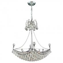 Worldwide Lighting Corp W83025C20 - Empire 6-Light Chrome Finish and Clear Crystal Umbrella Chandelier 20 in. L x 20 in. W x 20 in. H Sq