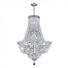 Worldwide Lighting Corp W83032C22 - Empire 15-Light Chrome Finish and Clear Crystal Chandelier 22 in. Dia x 31 in. H Round Medium
