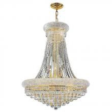 Worldwide Lighting Corp W83035G28 - Empire 14-Light Gold Finish and Clear Crystal Chandelier 24 in. Dia x 32 in. H Large