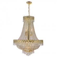 Worldwide Lighting Corp W83049G20 - Empire 12-Light Gold Finish and Clear Crystal Chandelier 20 in. Dia x 28 in. H Round Medium