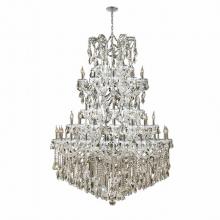 Worldwide Lighting Corp W83068C54-GT - Maria Theresa 61-Light Chrome Finish and Golden Teak Crystal Chandelier 54 in. Dia x 62 in. H Four 4