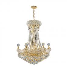 Worldwide Lighting Corp W83074G20 - Empire 12-Light Gold Finish and Clear Crystal Chandelier 20 in. Dia x 26 in. H