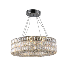 Worldwide Lighting Corp W83195KC24 - Galaxy 36-Watt Chrome Finish Integrated LEd Ring Pendant Chandelier 6000K 24 in. Dia x 113 in. H
