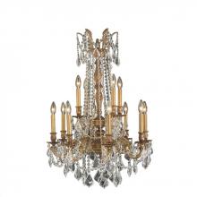 Worldwide Lighting Corp W83309FG24-CL - Windsor 12-Light French Gold Finish and Clear Crystal Chandelier 24 in. Dia x 36 in. H Two 2 Tier La