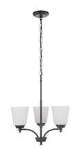 Craftmade 50223-FB-WG - Tyler 3 Light Chandelier in Flat Black (White Glass)