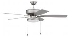 Craftmade P119BN5-52BNGW - 52" Ceiling Fan w/Blades, White Slim Pan LED Light Kit