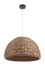 Craftmade P2005-NT - 1 Light Pendant w/Woven Grass Dome Shade, Damp Rated