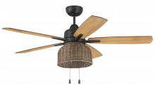 Craftmade WVN52FB5 - 52" Ceiling Fan w/Blades & LED Light Kit, Damp Rated