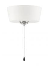 Craftmade LK2802-BNK-WG-LED - 2 Light Energy Star Bowl Fan Light Kit in Brushed Polished Nickel w White Glass