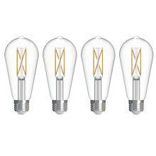 Bulbrite 776244 - 7W LED ST18 4000K FILAMENT E26 DIM - 4PK