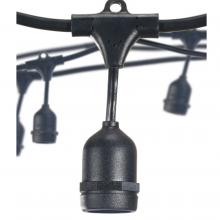 Bulbrite 812480 - 48' STRING LIGHT 15 SOCKETS 36" SPACING E26 BLACK - NO BULBS