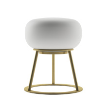 Bulbrite K70301 - CORDLESS TABLE LAMP TRIPOD BRUSHED BRASS OVAL GLASS