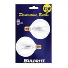Bulbrite 381125 - 25W G16 GLOBE CLEAR E12 120V 2PK BLISTER
