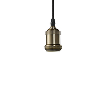 Bulbrite 810010 - Vintage 1-Light Brass Bare Socket Mini Pendant, Pewter Finish