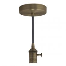 Bulbrite 810083 - PEND DIR WIRE VINT SOCKET WARM GOLD-BLK CORD
