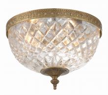 Crystorama 117-12-OB - Radley 12'' Olde Brass Faceted Cut Glass Bowl Flush Mount