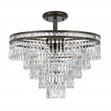 Crystorama 5264-EB-CL-MWP_CEILING - Mercer 20'' Hand Cut Crystal English Bronze Semi Flush Mount