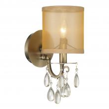 Crystorama 5621-AB - Hampton 5.5'' Drum Shade Antique Brass Sconce
