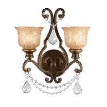 Crystorama 7502-BU-CL-MWP - Norwalk 16'' Hand Cut Crystal Bronze Umber Sconce