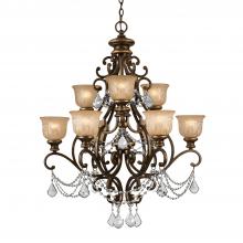 Crystorama 7509-BU-CL-MWP - Norwalk 34'' Hand Cut Crystal Bronze Umber Chandelier