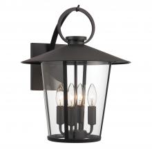 Crystorama AND-9202-CL-MK - Andover 14'' Matte Black Outdoor Sconce