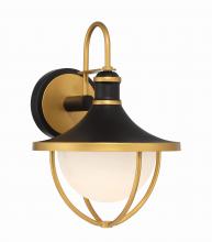 Crystorama ATL-701-MK-TG - Atlas 9.75'' Matte Black + Textured Gold Outdoor Sconce