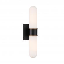 Crystorama CAP-8512-MK-TG - Brian Patrick Flynn Capsule 18.5'' LED Matte Black + Textured Gold Sconce
