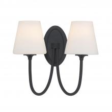Crystorama JUN-10322-BF - Juno 15'' Black Forged Sconce