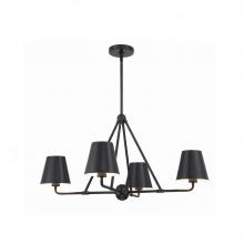 Crystorama XAV-B9304-MK - Xavier 31.75'' Matte Black Chandelier