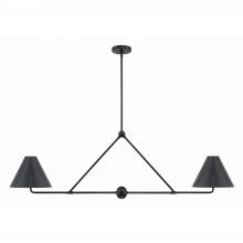 Crystorama XAV-B9307-MK - Xavier 54'' Matte Black Linear Chandelier