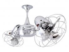 Matthews Fan Company DD-CR-MTL - Duplo Dinamico 360” rotational dual head ceiling fan in Polished Chrome finish with Metal blades