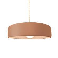 Justice Design Group CER-6573-ADOB-BRSS-BEIG-TWST - Medium Spire 1-Light Pendant