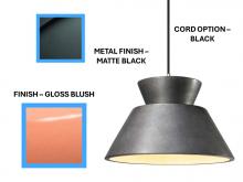 Justice Design Group CER-6420-BSH-MBLK-BKCD - Trapezoid 1-Light Pendant