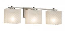 Justice Design Group FSN-8443-55-WEVE-NCKL - Era 3-Light Bath Bar